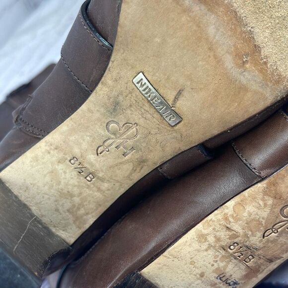 Cole Haan x Nike Air Boots Leather Heeled Knee High Womens 8.5B Riding Brown - Picture 6 of 14